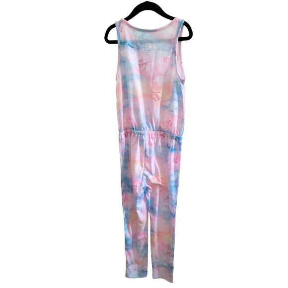 Betsey Johnson Small (6/6X) Pajama Jumpsuit Girls Tie-Dye Elastic Waist - Picture 5 of 6